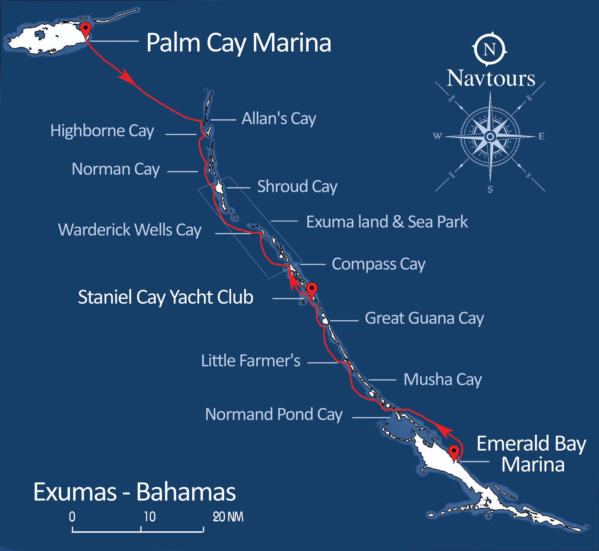 Exumas Map Bareboat Charter